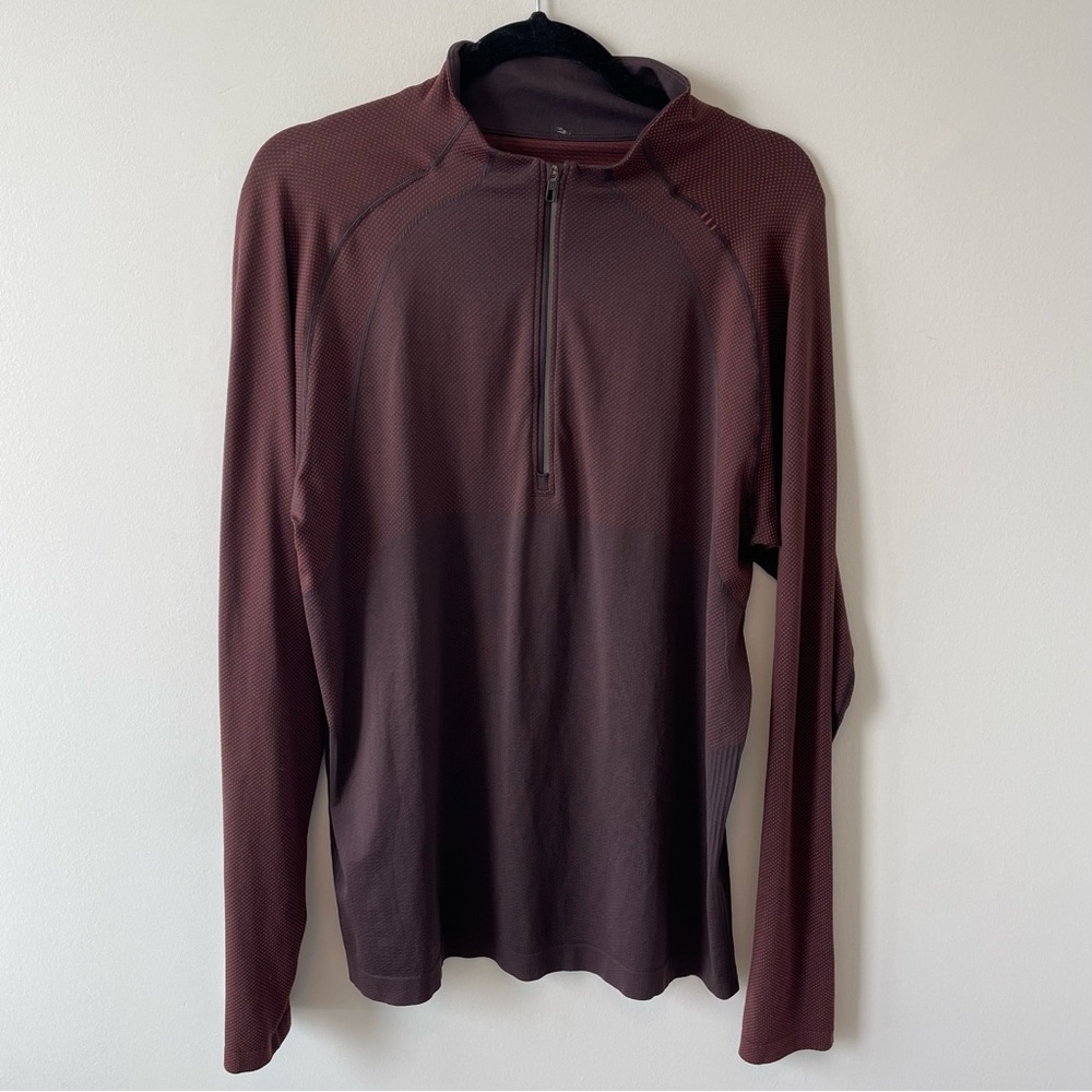 Lululemon Metal Vent Tech 1/2 Zip 2.0 Long Sleeve Shirt in Magma / Sequoia - Picture 3 of 8